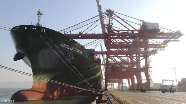 File picture of  a cargo ship docked at a port in Lianyungang